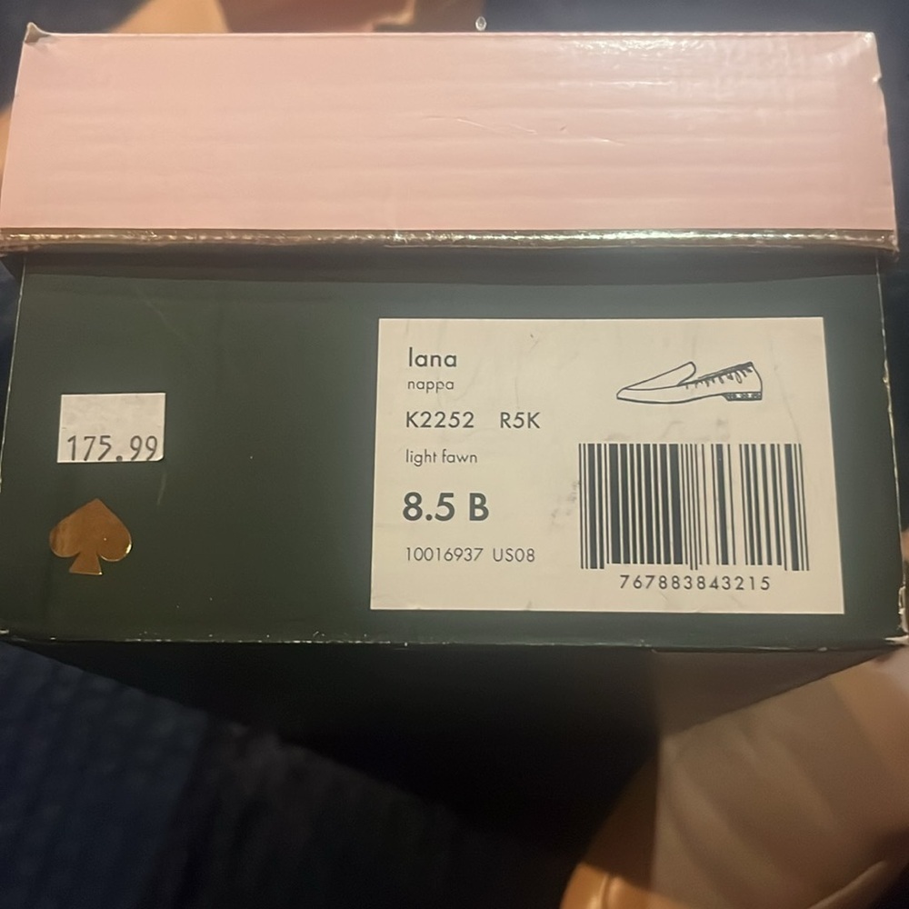 kate spade Nude Leather Ballet Loafers with Stud Heel - Picture 8 of 9